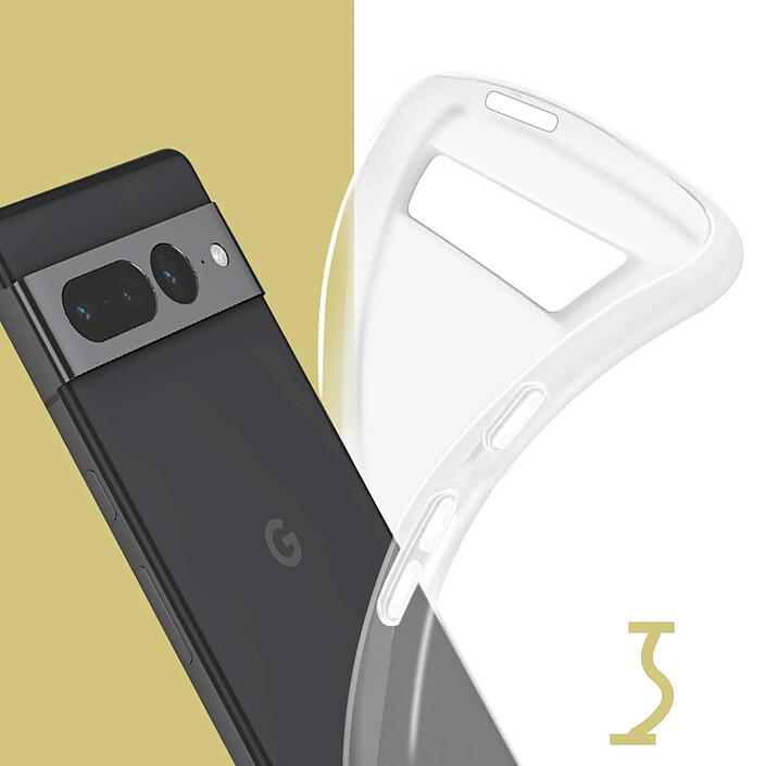Avizar Coque Google Pixel 7 Pro Silicone Gel Flexible Fine et Légère blanc translucide pas cher