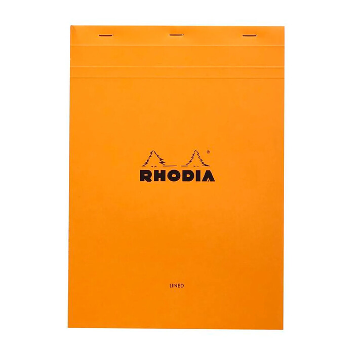 RHODIA Bloc ORANGE N°18 21x29,7cm 80F agrafées 80g ligné & marge