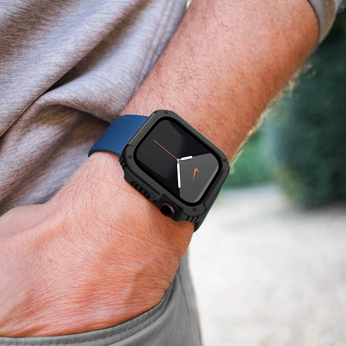 Acheter Avizar Protection Intégrale Verre Trempé pour Apple Watch Series 6 / 5 / 4 / SE 44mm Noir Noir