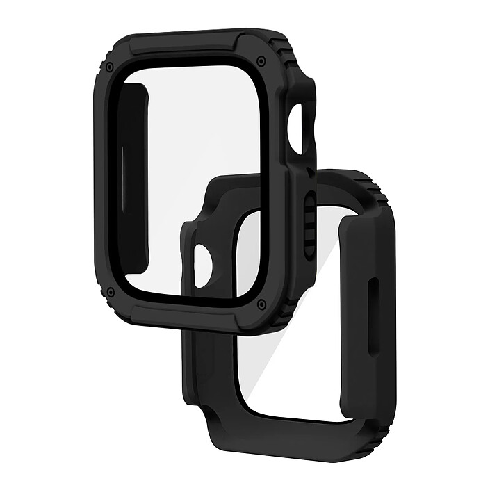 Avizar Protection Intégrale Verre Trempé pour Apple Watch Series 6 / 5 / 4 / SE 44mm Noir Noir