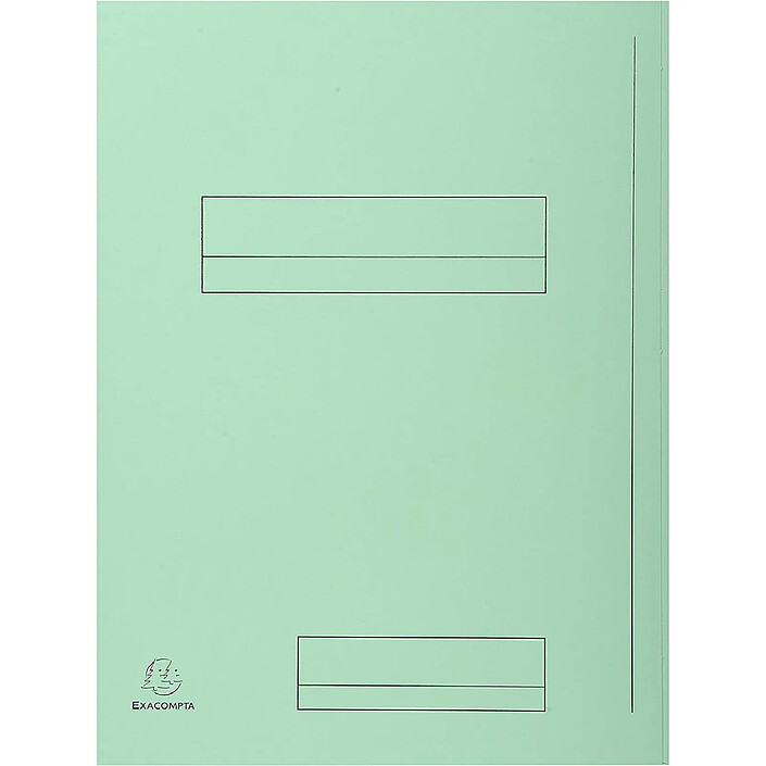 EXACOMPTA Paquet de 50 chemises imprimées 2 rabats SUPER 210 - 24x32cm Vert clair