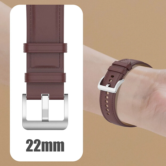 Avizar Bracelet Cuir pour Samsung Galaxy Watch 3 45mm Huawei Watch GT3 GT2 46mm pas cher