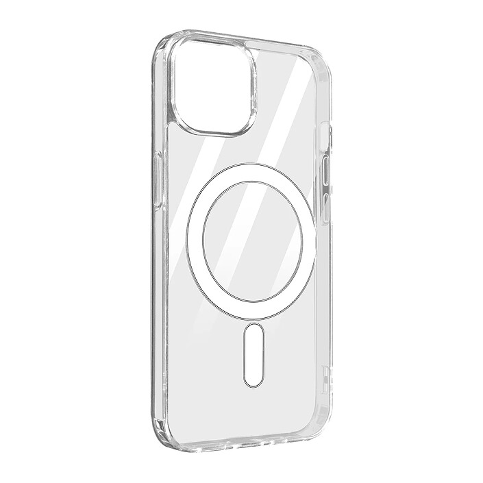 Avizar Coque MagSafe pour iPhone 14 Plus Cercle magnétique Rigide Transparent