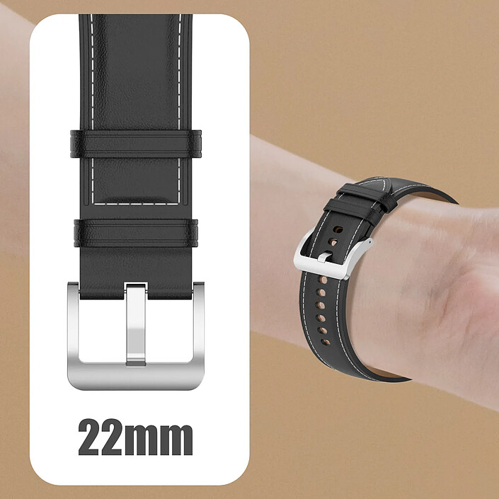 Avizar Bracelet Cuir pour Samsung Galaxy Watch 3 45mm pour Huawei Watch GT3 GT2 46mm pas cher