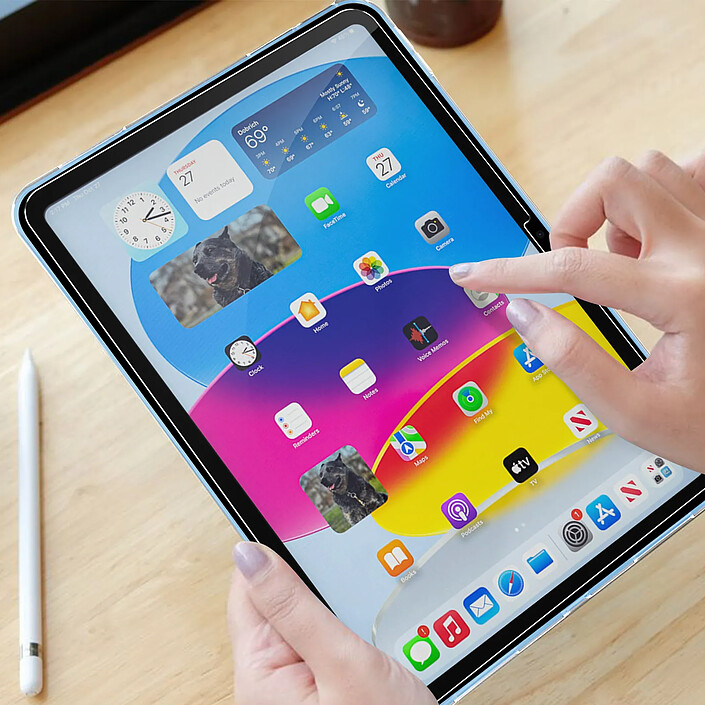 Acheter Avizar Coque pour iPad A16 / 10.9 2022 Silicone Gel Souple Film Verre Trempé 9H