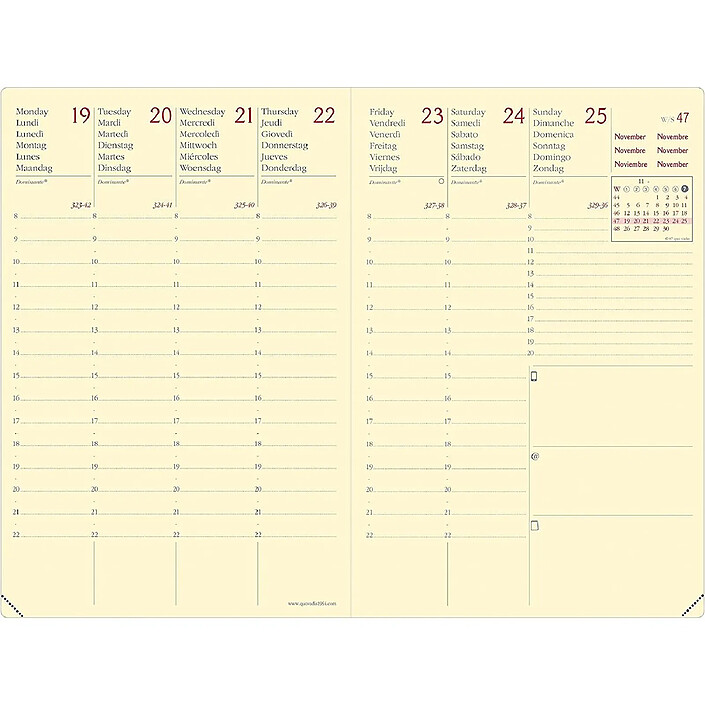 QUO VADIS Agenda de poche SAPA X 10x15cm Coloris Aléatoire