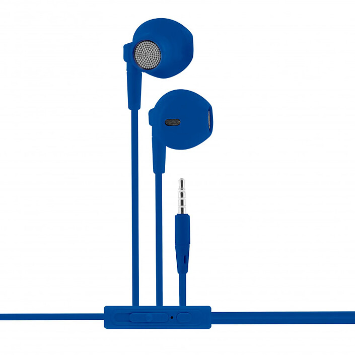 Mooov 493160 - Ecouteurs intra auriculaire avec micro 1,2 m - bleu pas cher