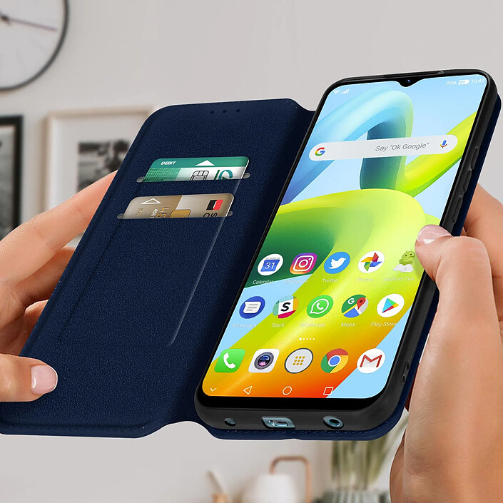 Avis Avizar Etui Portefeuille pour Xiaomi Redmi A2 Clapet Magnétique avec Support Bleu