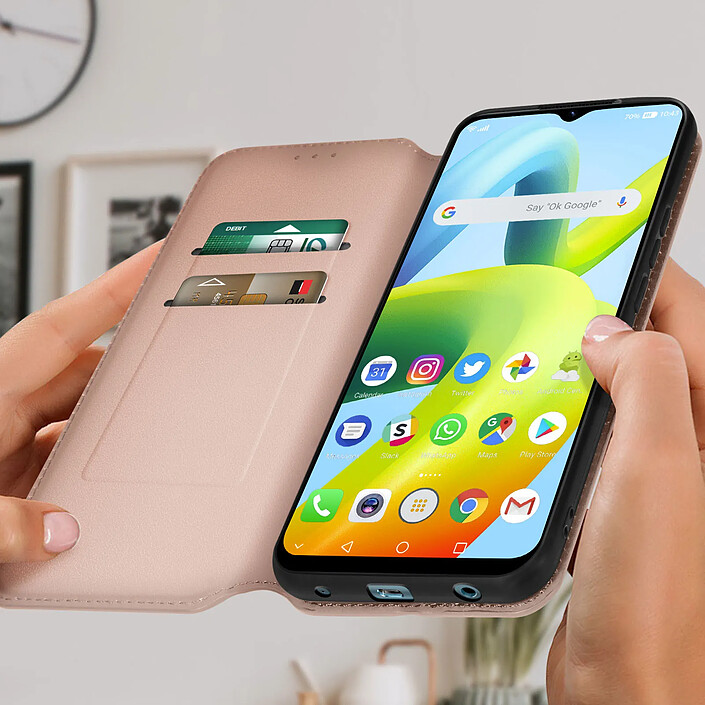 Avis Avizar Etui Portefeuille pour Xiaomi Redmi A2 Clapet Magnétique avec Support Rose