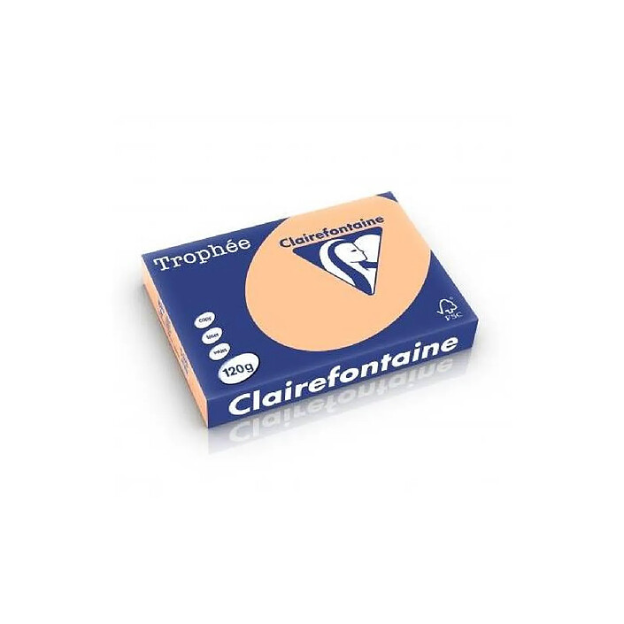 CLAIREFONTAINE Ramette 250 Feuilles Papier 120g A4 210x297 mm Certifié FSC Abricot x 5