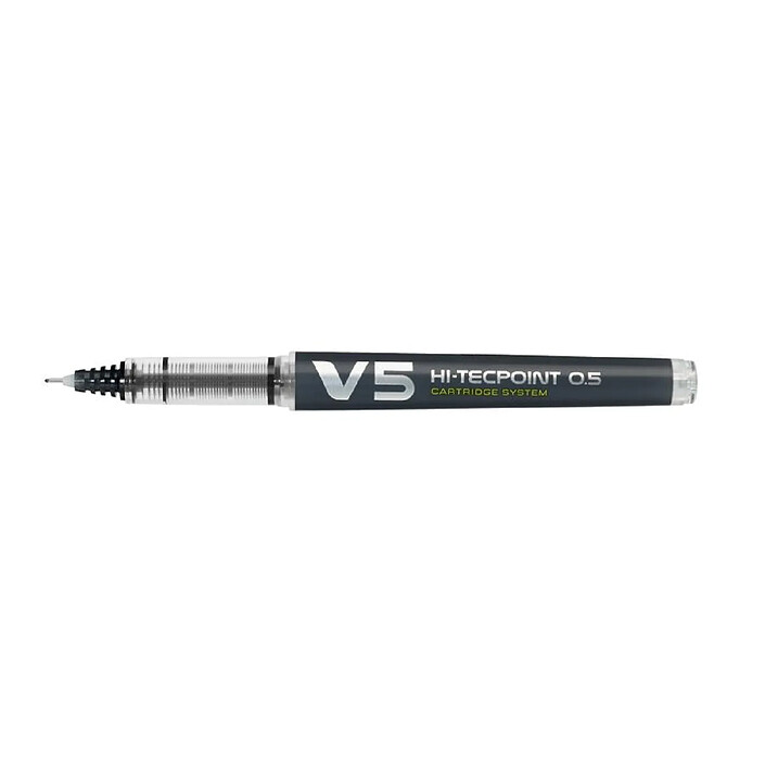 PILOT Roller Rechargeable V5 encre liquide Noir Begreen Pointe Fine x 10