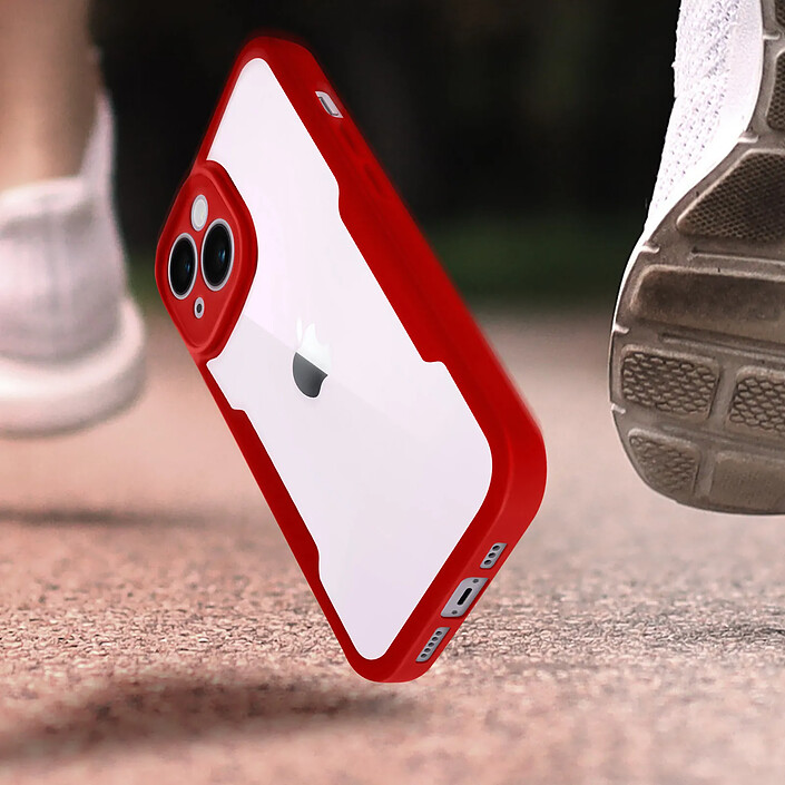 Acheter Avizar Coque Intégrale pour iPhone 14 Antichoc Dos Rigide Contour en Silicone Rouge