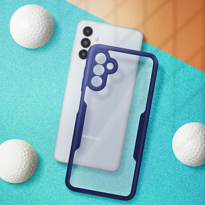 Avis Avizar Coque pour Samsung A13 5G et A04s Dos Plexiglas et Avant Polymère Contour bleu
