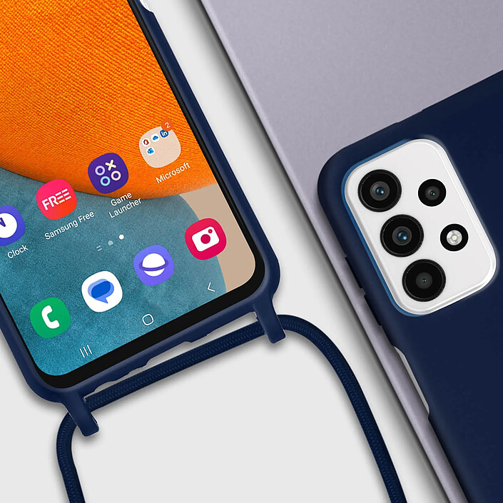 Avizar Coque pour Galaxy A23 5G / M23 5G Semi-Rigide Soft-Touch avec Cordon Tour de Cou pas cher