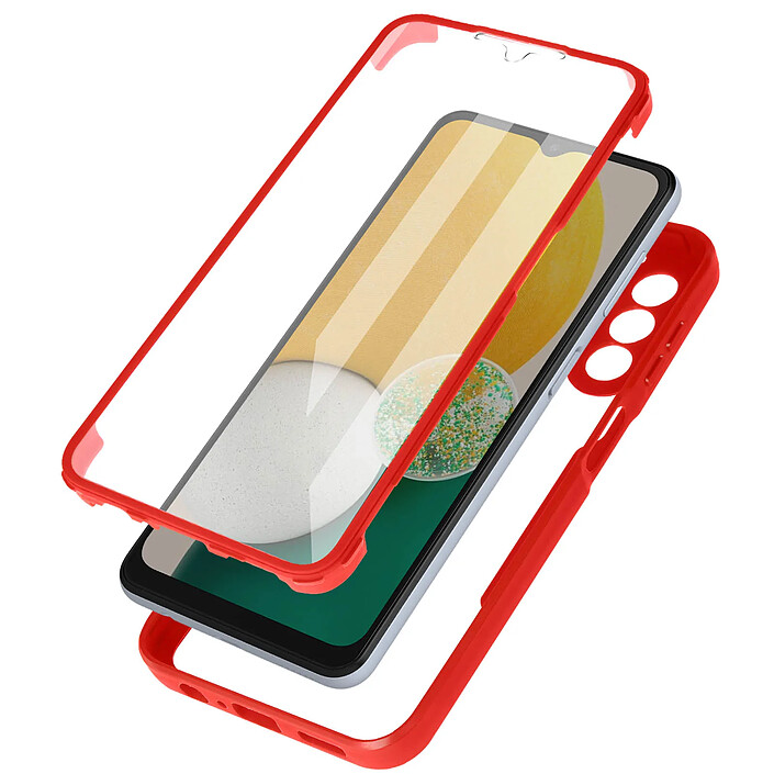 Avizar Coque Intégrale pour Galaxy A13 5G Antichoc Dos Rigide Contour en Silicone Rouge