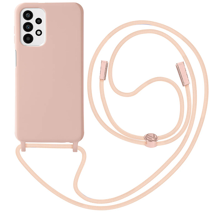 Avizar Coque Cordon pour Galaxy A23 5G et M23 5G Lanière Tour du Cou 80cm rose