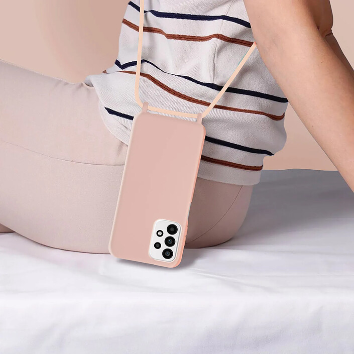Avis Avizar Coque Cordon pour Galaxy A23 5G et M23 5G Lanière Tour du Cou 80cm rose