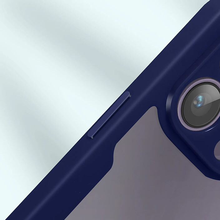 Avizar Coque pour iPhone 14 Pro Antichoc Dos Plexiglas et Avant Polymère Contour bleu pas cher