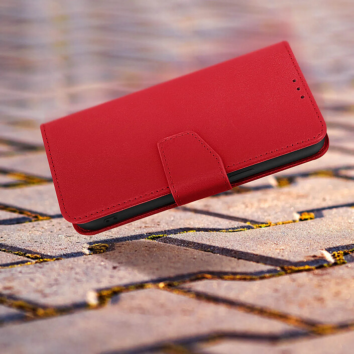 Avis Avizar Étui Portefeuille pour iPhone 14 Plus en Cuir Premium avec Fonction Stand Rouge