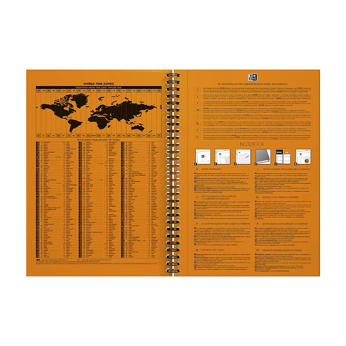 OXFORD Notebook spiralé couverture rigide B5 160 Pages Ligné 6mm orange pas cher