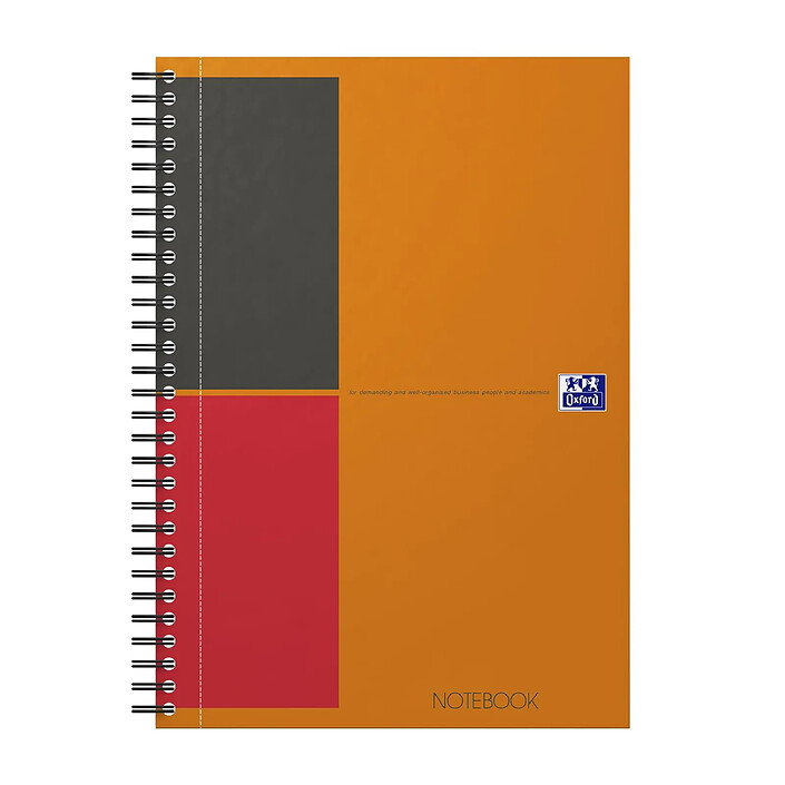 OXFORD Notebook spiralé couverture rigide B5 160 Pages Ligné 6mm orange