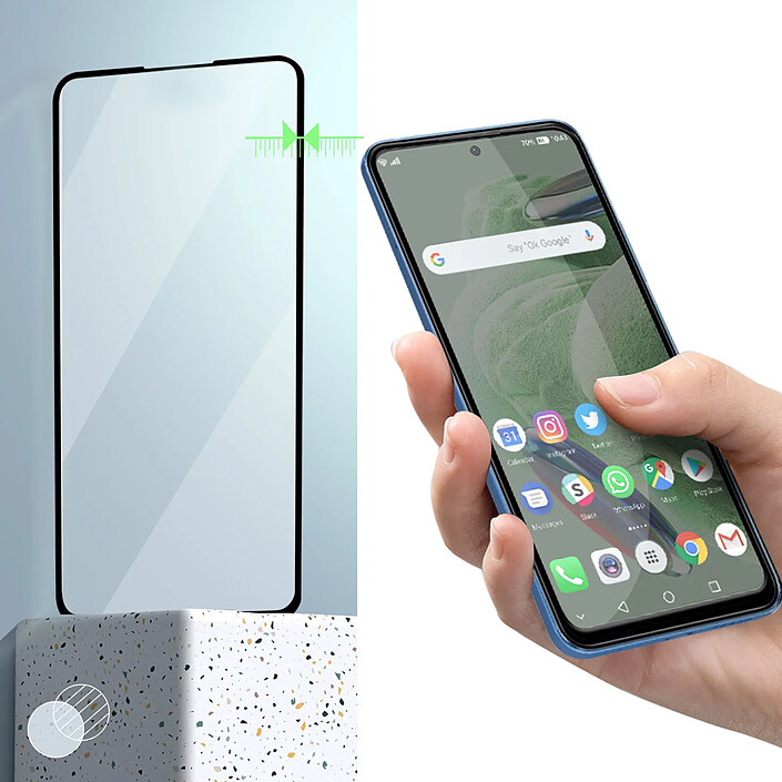 Avizar Verre Trempé pour Xiaomi Redmi Note 12 4G et 5G Dureté 9H Anti-traces Noir pas cher