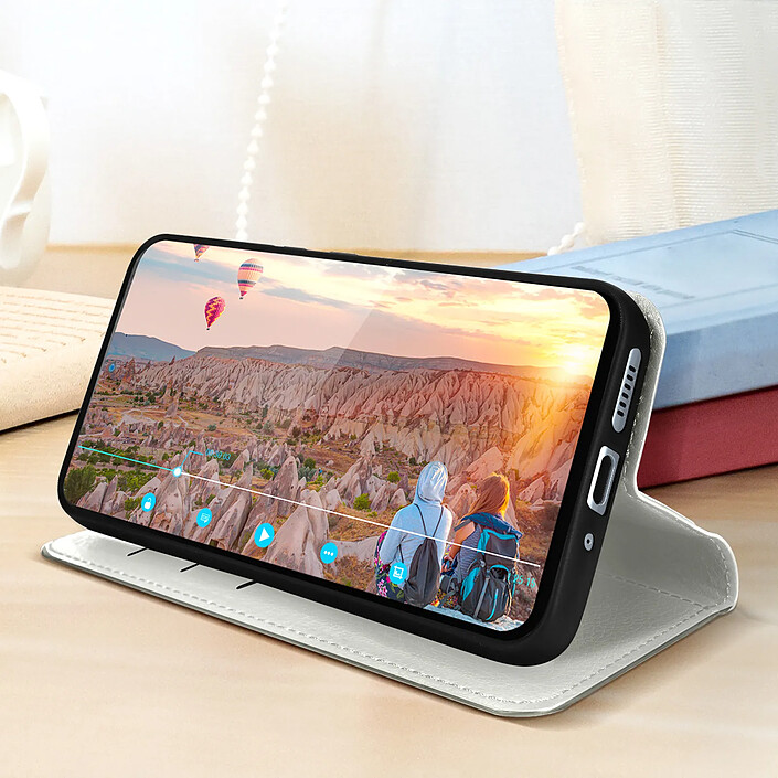 Avis Avizar Etui pour Galaxy A54 5G Support Vidéo Portefeuille Simili Cuir Litchi Blanc