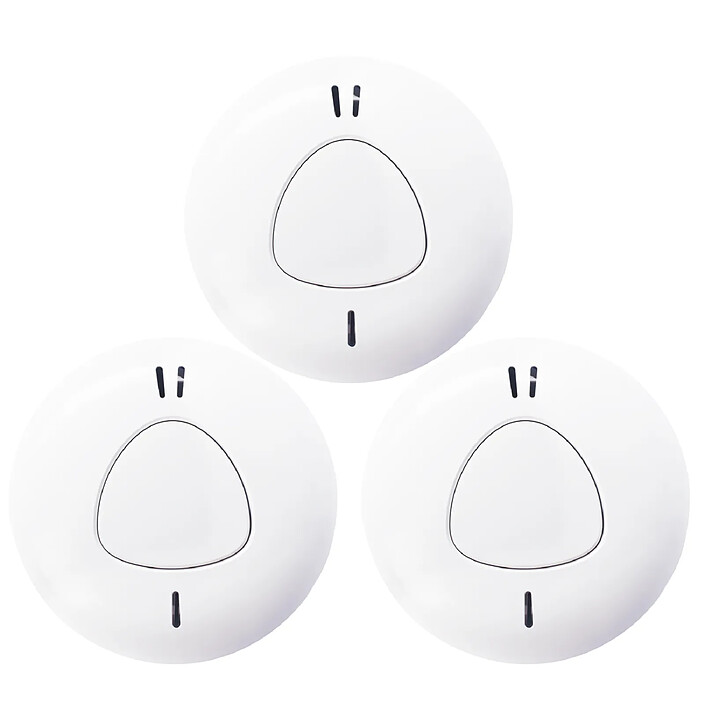 Daewoo - Pack de 3 détecteurs de fumée connectés WSD301 compatibles avec les alarmes Touch AM301, Touch XL AM302 et Vigilia