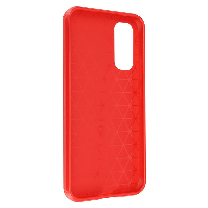 Avizar Coque pour Samsung Galaxy A34 5G Renforcée Souple Carbone Effet Brossé Rouge
