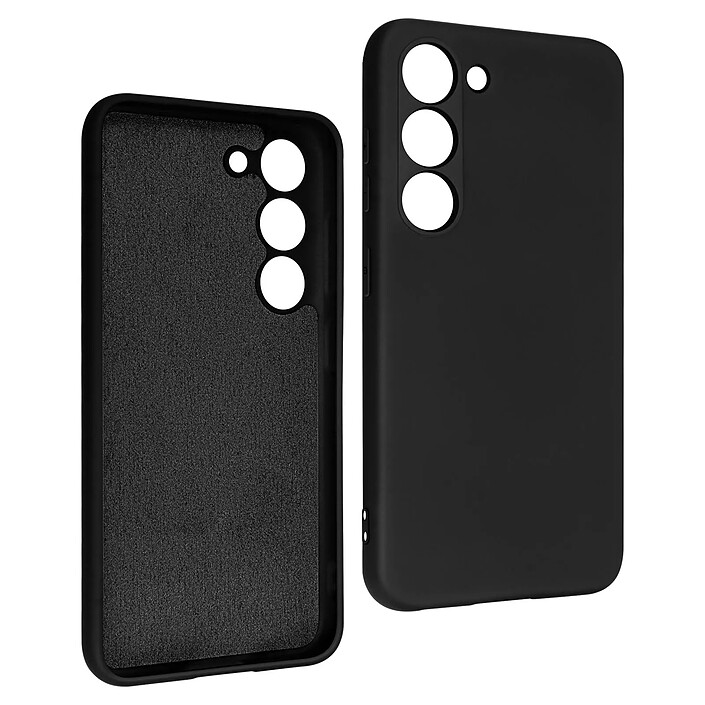 Avizar Coque pour Samsung Galaxy S23 Silicone Semi-rigide Finition Soft-touch Noir
