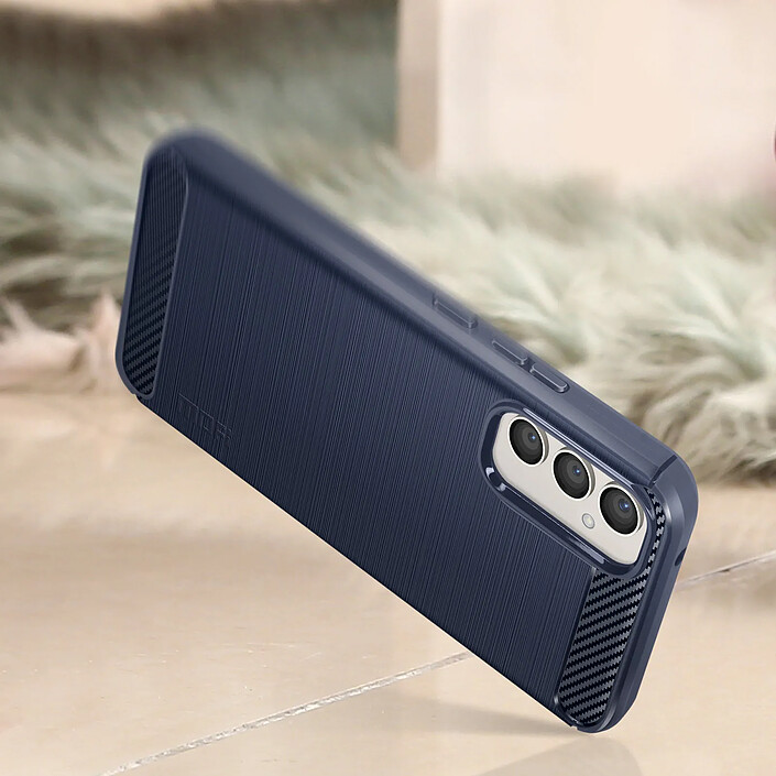 Avizar Coque pour Samsung A34 Renforcée Souple Carbone Effet Brossé Bleu pas cher