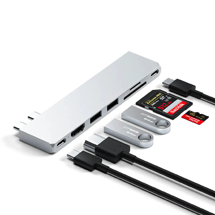 Satechi Hub Pro Slim USB-C Silver pas cher