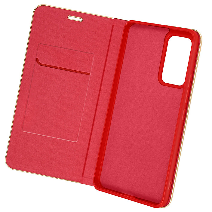 Avizar Étui pour Xiaomi 12 Lite Porte-carte et Support vidéo Rouge et Doré