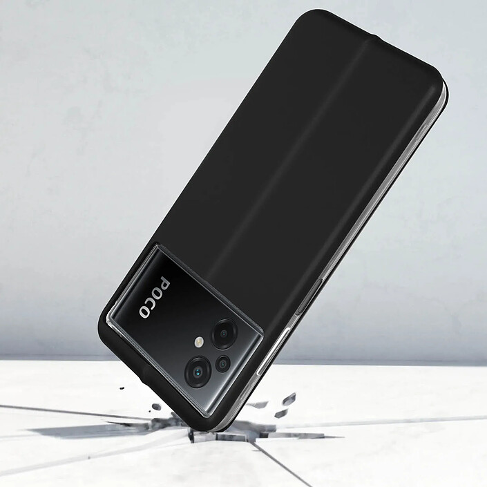Avis Avizar Housse pour Xiaomi Poco M5 Porte-carte Support Vidéo Découpe caméra Noir