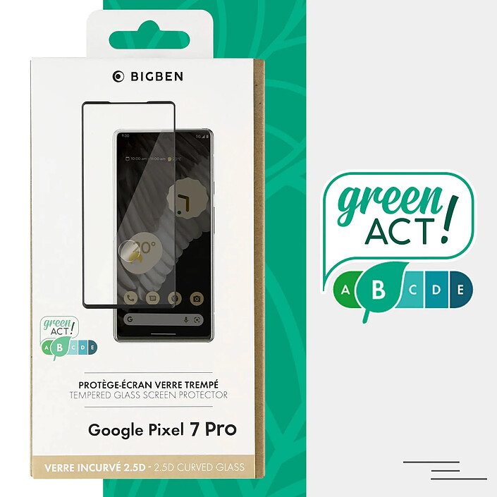 BigBen Protection d'Écran pour Google Pixel 7 Pro en Verre Trempé 3D 9H Noir transparent pas cher