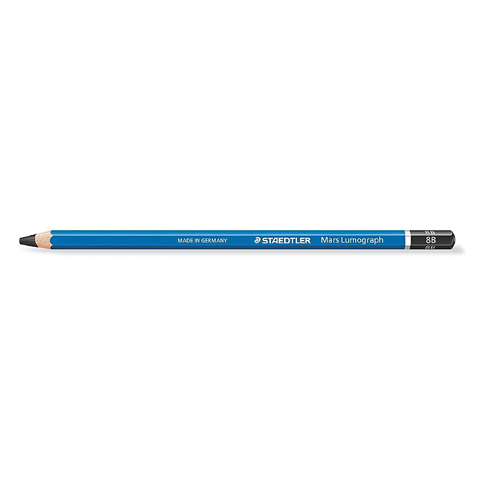 STAEDTLER Crayon Papier Mars Lumograph 100 Mine 2 mm Bleu 8B x 12