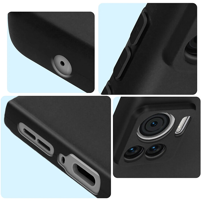 Avizar Coque pour Motorola Edge 30 Ultra Silicone Soft Touch Mate Anti-trace noir pas cher