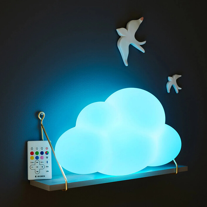 BIGBEN BTLSWCLOUD - Enceinte sans fil lumineuse murale et veilleuse Nuage pas cher