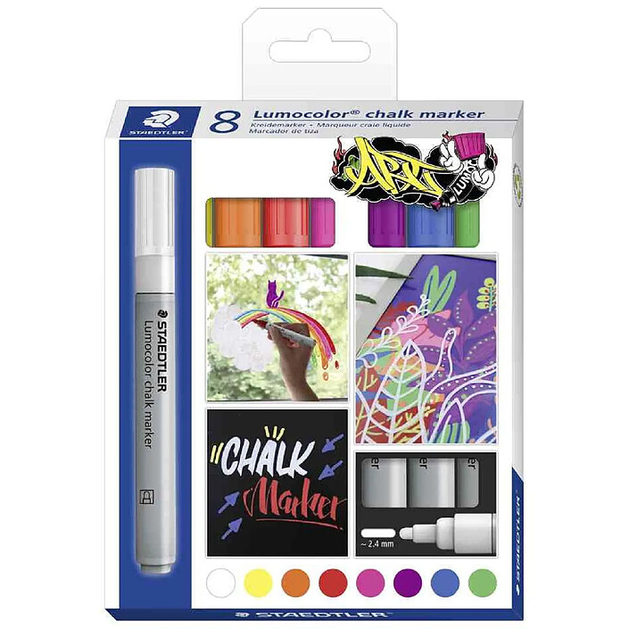 STAEDTLER Lumocolor Marqueur à la craie chalk marker, étui de 8