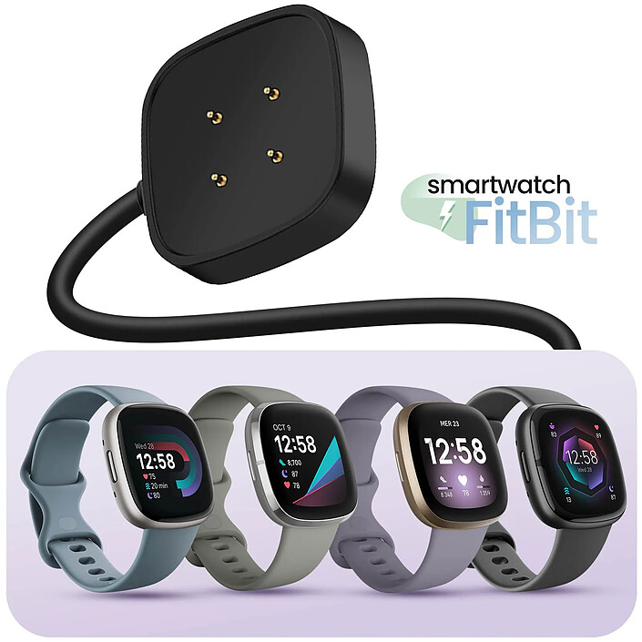 Avis Avizar Chargeur Fitbit Versa 4 et Versa 3, Fitbit Sense 2 et Sense, 1m Noir