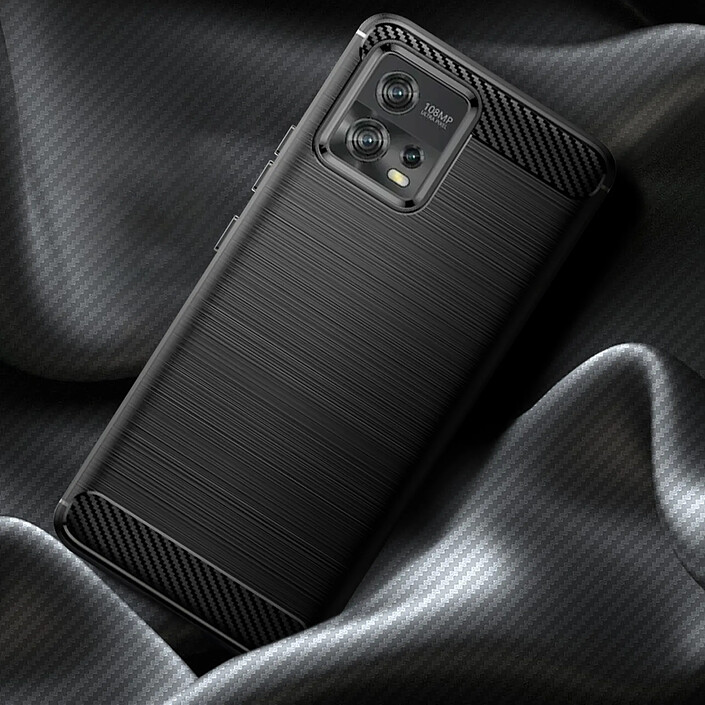 Avis Avizar Coque pour Motorola Moto G72 Renforcée Souple Effet Carbone Brossé Noir