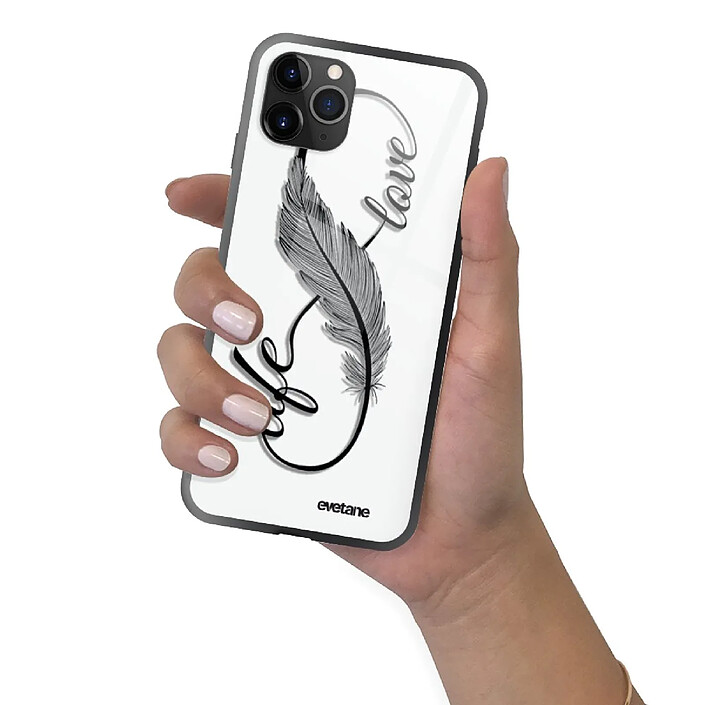 Evetane Coque en verre trempé iPhone 11 Pro Max Love Life . pas cher