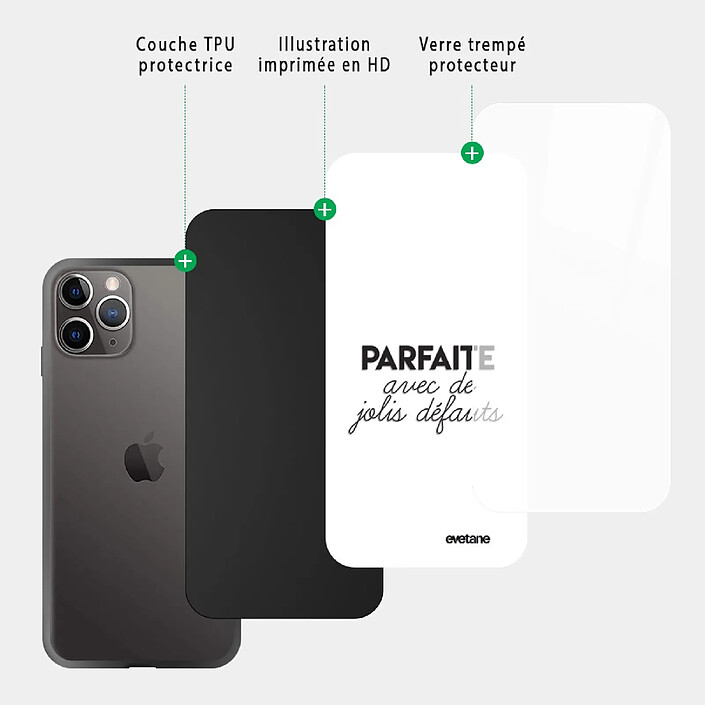 Acheter Evetane Coque en verre trempé iPhone 11 Pro Max Parfaite Avec De Jolis Défauts .