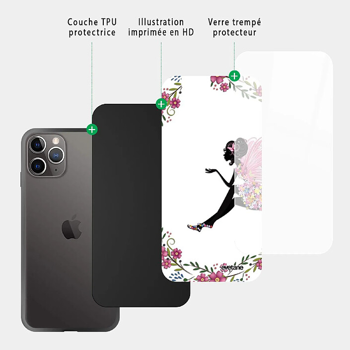 Acheter Evetane Coque en verre trempé iPhone 11 Pro Max Fée Fleurale .