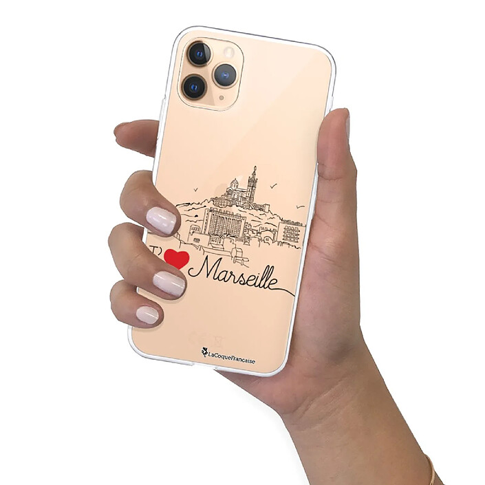 LaCoqueFrançaise Coque iPhone 11 Pro 360 intégrale transparente Motif J'aime Marseille Tendance . pas cher