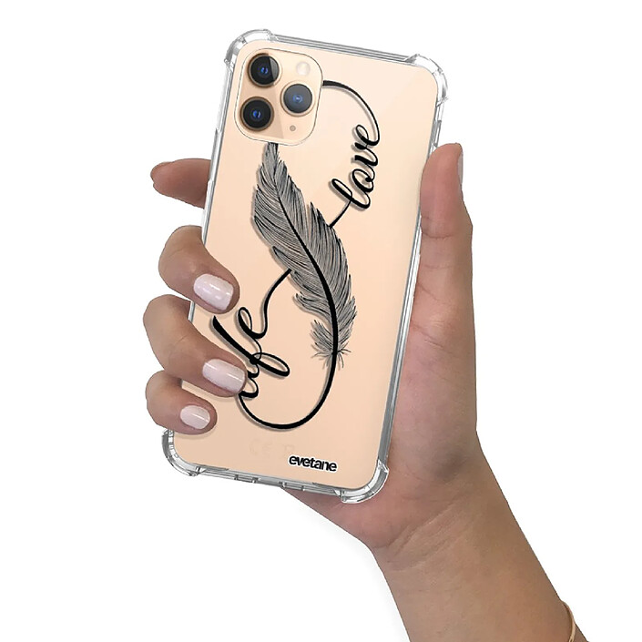 Evetane Coque iPhone 11 Pro anti-choc souple angles renforcés transparente Motif Love Life pas cher