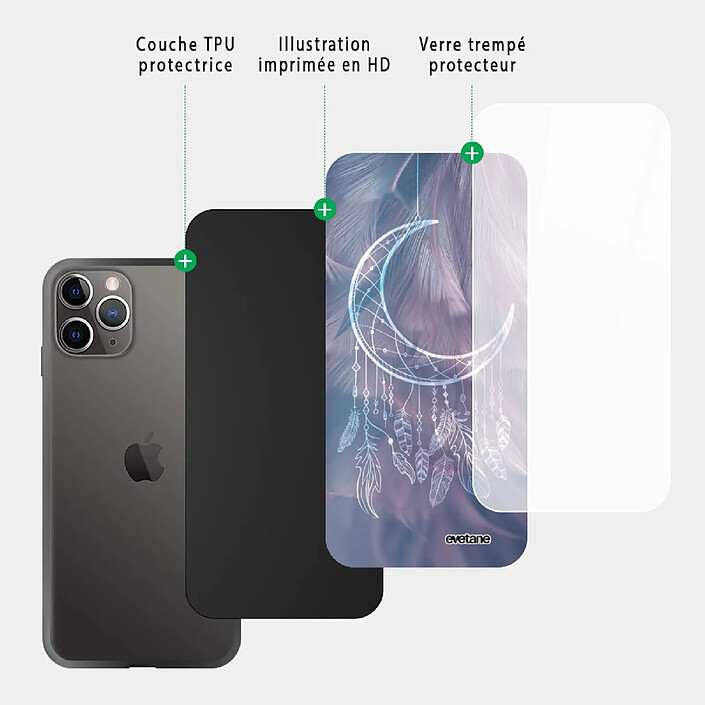 Acheter Evetane Coque en verre trempé iPhone 11 Pro Max Lune Attrape Rêve .