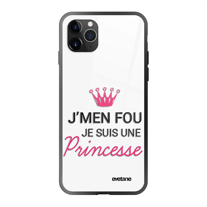 Evetane Coque en verre trempé iPhone 11 Pro Max Je suis une princesse .