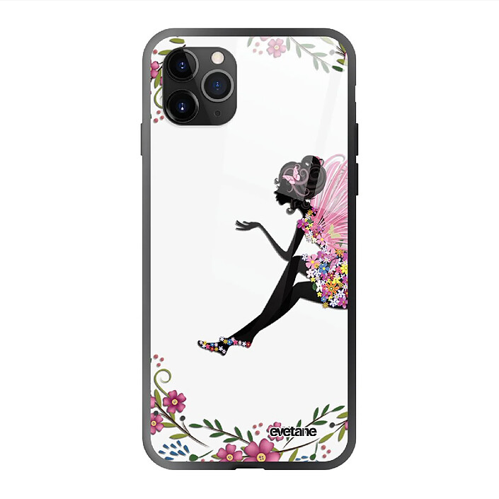 Evetane Coque en verre trempé iPhone 11 Pro Max Fée Fleurale .