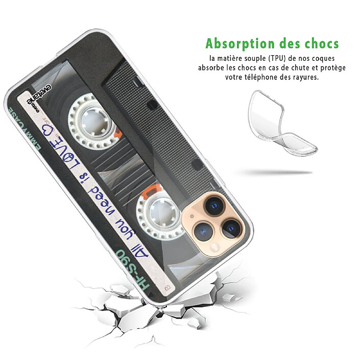Avis Evetane Coque iPhone 11 Pro Max 360 intégrale transparente Motif Cassette Tendance .